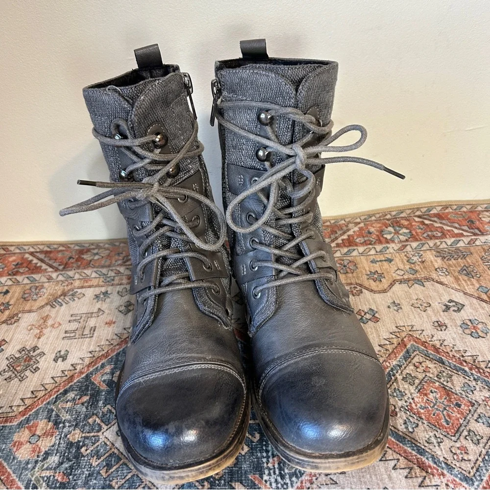 J75 Jump Deploy Men's Charcoal Gray Lace-Up Military Tactical Combat Boots